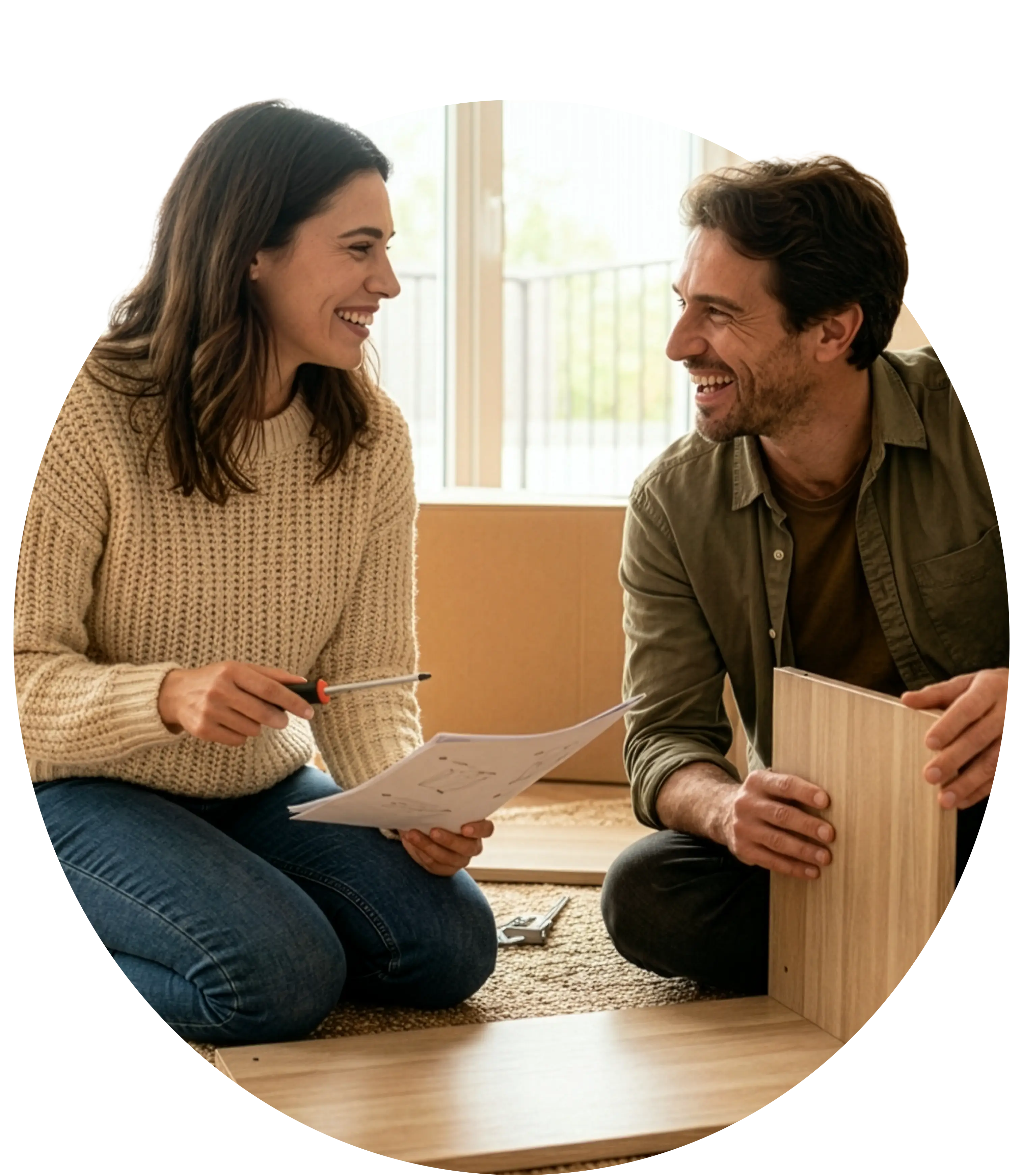 Caixes de mudança en un saló acabat d’estrenar