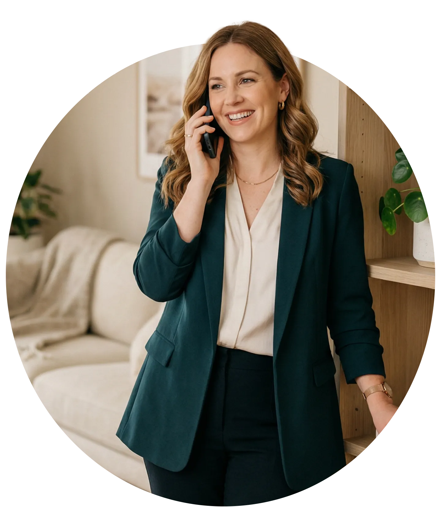 Interior de un hogar moderno y sostenible con mucha luz natural